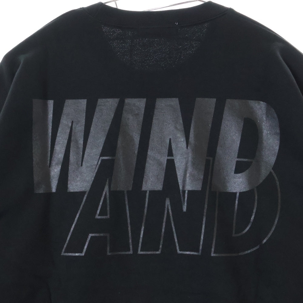 WIND AND SEA(ウィンダンシー) YOU AND SEA WDS CUSTOM SWEATSHIRT ユーアンドシー カスタム ロゴプリント クルーネックトレーナー スウェット ブラック WDS-O-YAS-23-Q1-01