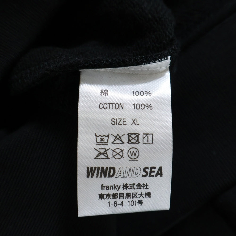 WIND AND SEA(ウィンダンシー) YOU AND SEA WDS CUSTOM SWEATSHIRT ユーアンドシー カスタム ロゴプリント クルーネックトレーナー スウェット ブラック WDS-O-YAS-23-Q1-01