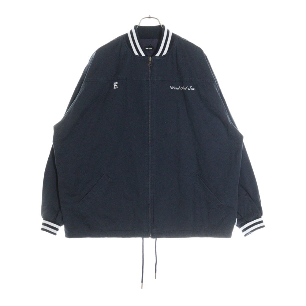 WIND AND SEA(ウィンダンシー) WDS CANVAS DERBY JACKET キャンバスダービー スタジアムジャケット スタジャン ブルゾン ネイビー WDS-O-ATH-23-Q3-JK-01