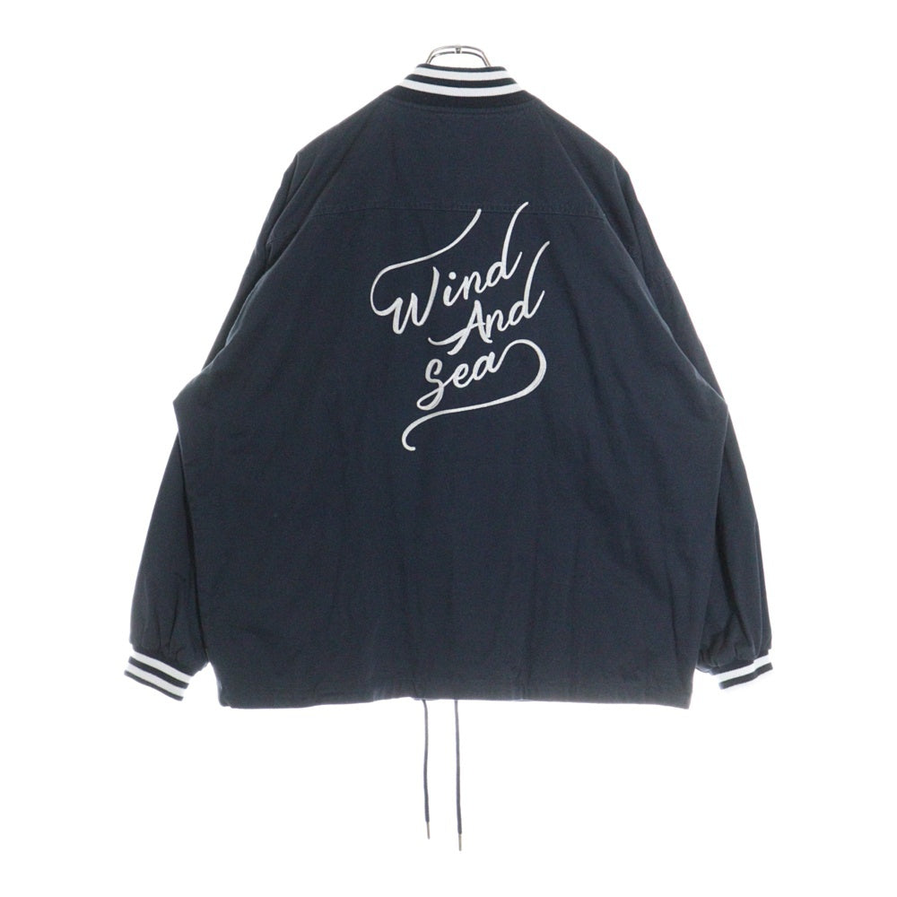 WIND AND SEA(ウィンダンシー) WDS CANVAS DERBY JACKET キャンバスダービー スタジアムジャケット スタジャン ブルゾン ネイビー WDS-O-ATH-23-Q3-JK-01