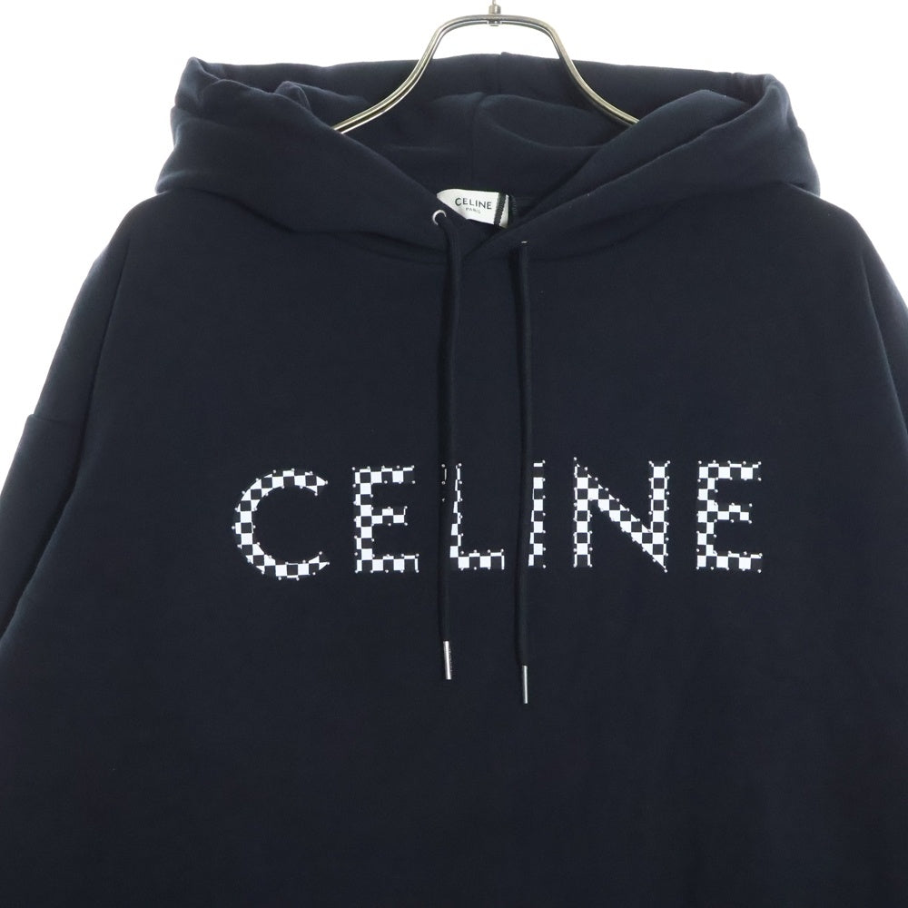 CELINE(セリーヌ) 21AW エディ期 フロントスタッズロゴ プルオーバー スウェットパーカー ブラック 2Y479052H