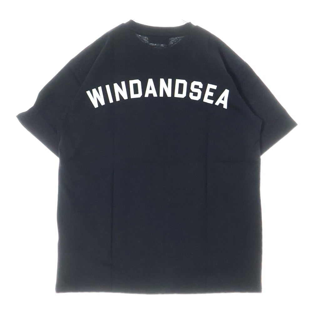 WIND AND SEA(ウィンダンシー) ×MLB SAN DIEGO PADRES PADRES LOGO TEE サンディエゴ パドレス パドレス フロントロゴ クルーネック半袖Tシャツ ブラック WDS-C-MLBP-23-AP-Q2-08