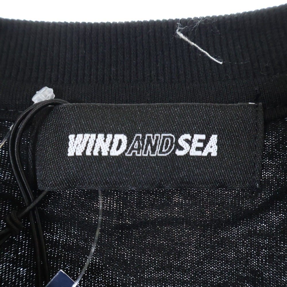 WIND AND SEA(ウィンダンシー) ×MLB SAN DIEGO PADRES PADRES LOGO TEE サンディエゴ パドレス パドレス フロントロゴ クルーネック半袖Tシャツ ブラック WDS-C-MLBP-23-AP-Q2-08