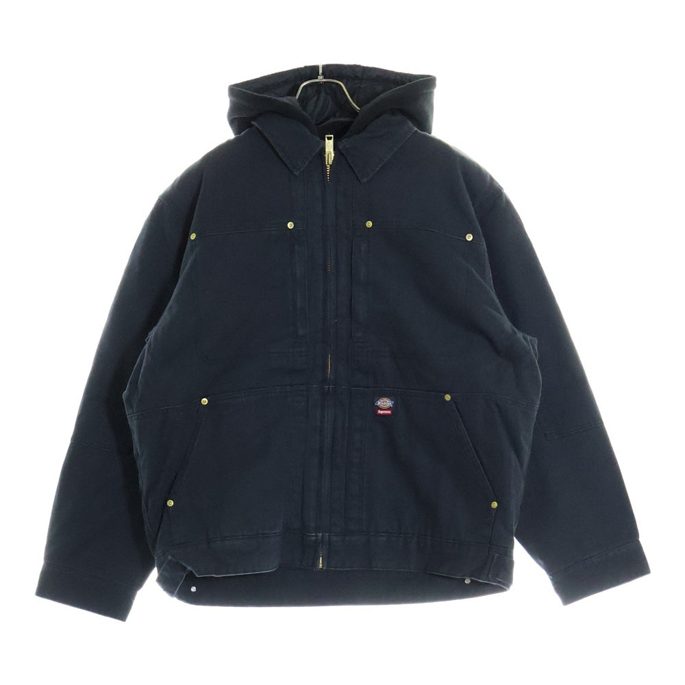 SUPREME(シュプリーム) 24AW ×Dickies Hooded Work Jacket ディッキーズ フーデッド ワークジャケット チェックライニング ネイビー