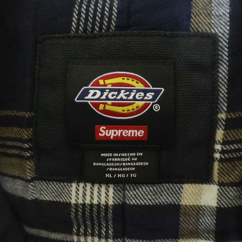SUPREME(シュプリーム) 24AW ×Dickies Hooded Work Jacket ディッキーズ フーデッド ワークジャケット チェックライニング ネイビー