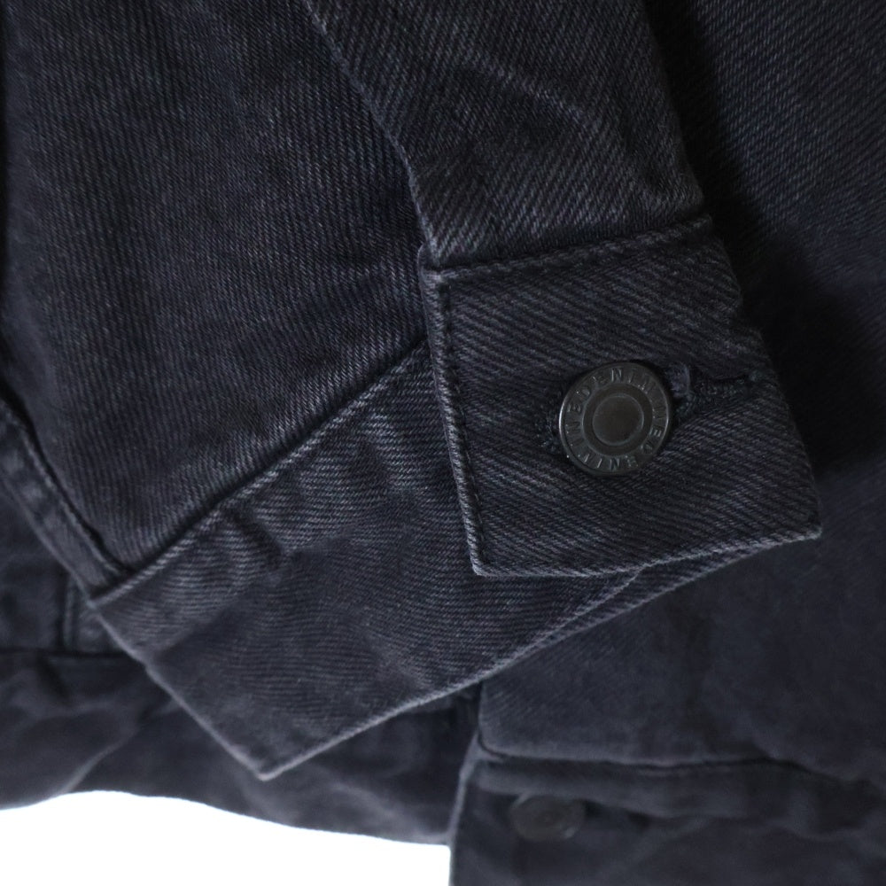WIND AND SEA(ウィンダンシー) ×MINEDENIM Denim Boa GJKT マインデニム バックロゴプリント デニムボアジャケット ブラック 20MND-WAS001