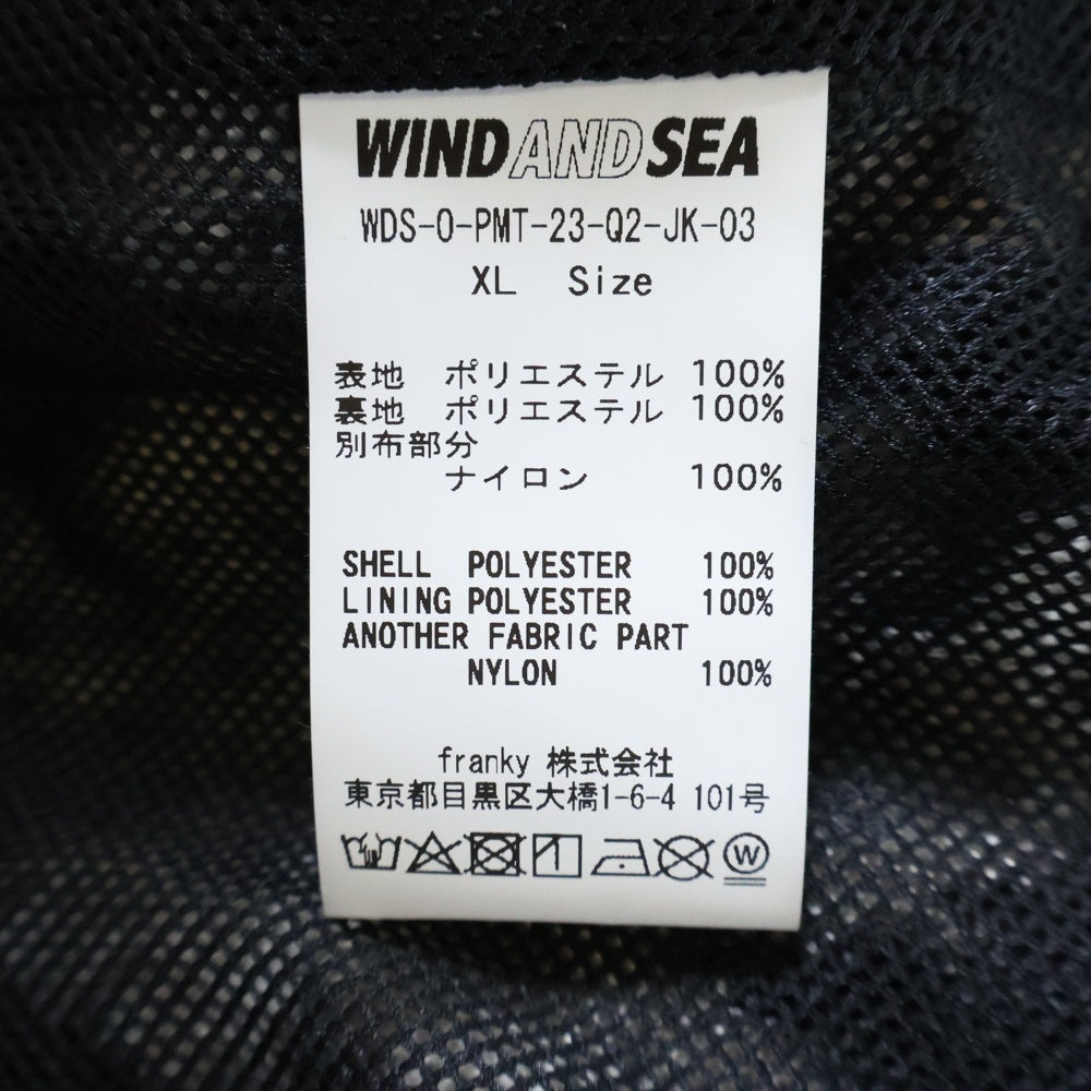 WIND AND SEA(ウィンダンシー) WDS PALM TREE PATTERN FLEECE VEST パームツリーパターン フロントロゴ刺繍 総柄 フリースベスト ブラック/ホワイト WDS-O-PMT-23-Q2-JK-03