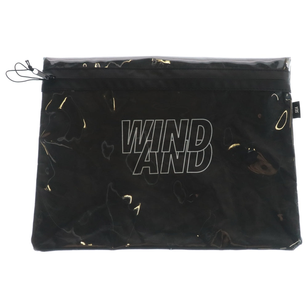 WIND AND SEA(ウィンダンシー) CLARITY TPU CLUTCH BAG クラリティ ロゴプリント クラッチバッグ ブラック WDS-O-CLA-24-Q4-AC-05