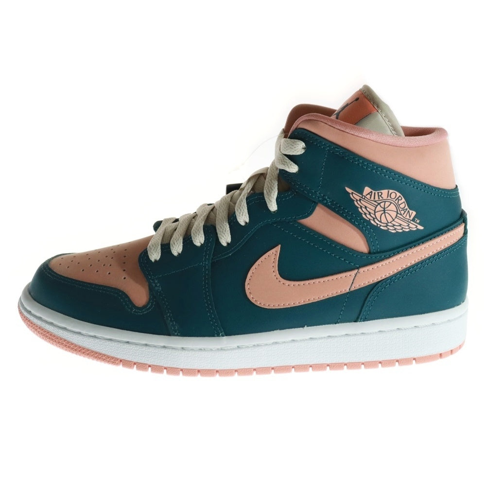 NIKE(ナイキ) WMNS AIR JORDAN 1 MID DARK TEAL GREEN ウィメンズ エアジョーダン1 ミッドカットスニーカー ピンク/グリーン US8.5/25.5cm BQ6472-308