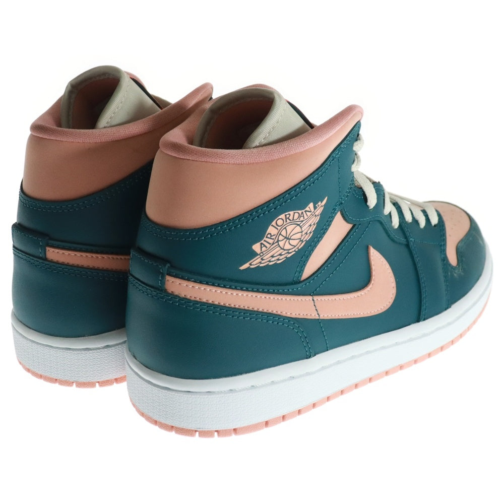 NIKE(ナイキ) WMNS AIR JORDAN 1 MID DARK TEAL GREEN ウィメンズ エアジョーダン1 ミッドカットスニーカー ピンク/グリーン US8.5/25.5cm BQ6472-308