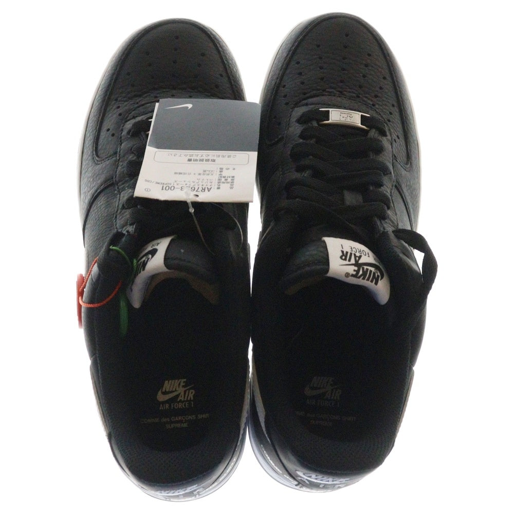 NIKE(ナイキ) ×SUPREME COMME des GARCONS AIR FORCE 1 シュプリーム コムデギャルソン エアフォース 1 ローカットスニーカー ブラック US9/27cm AR7623-001