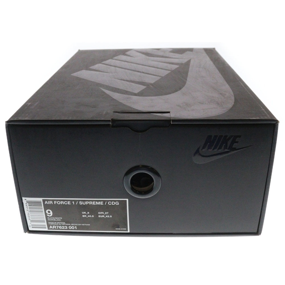 NIKE(ナイキ) ×SUPREME COMME des GARCONS AIR FORCE 1 シュプリーム コムデギャルソン エアフォース 1 ローカットスニーカー ブラック US9/27cm AR7623-001