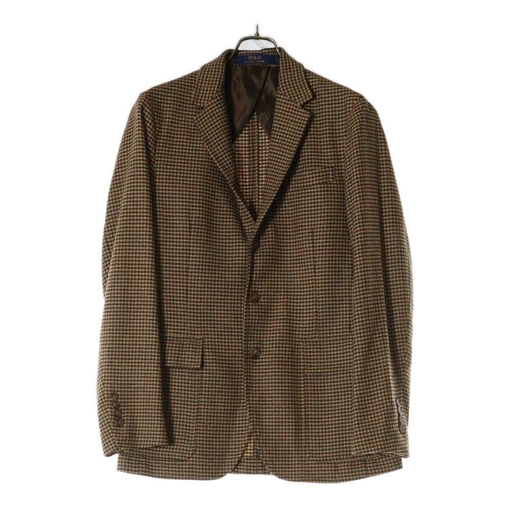 POLO RALPH LAUREN(ポロラルフローレン) 千鳥格子柄 ノッチドラペル 2B シングル テーラードジャケット ブラウン 715851199001
