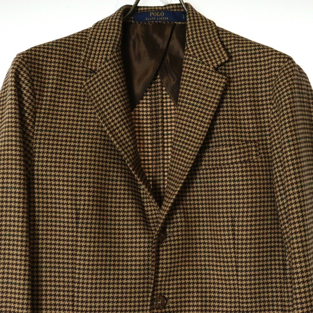 POLO RALPH LAUREN(ポロラルフローレン) 千鳥格子柄 ノッチドラペル 2B シングル テーラードジャケット ブラウン 715851199001