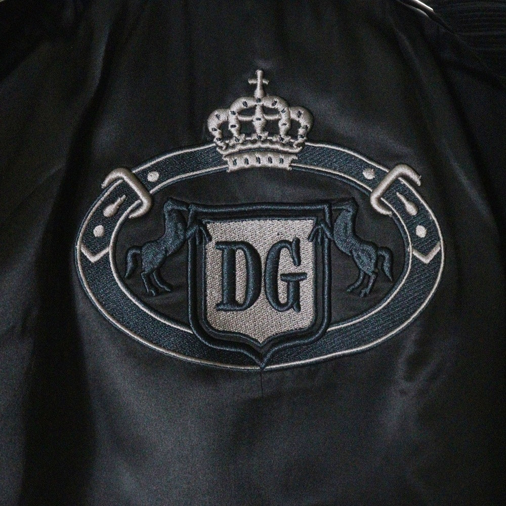 DOLCE & GABBANA(ドルチェアンドガッバーナ) 裏地ロゴワッペン ラペル切り替え 1B シングルテーラードジャケット ブラック