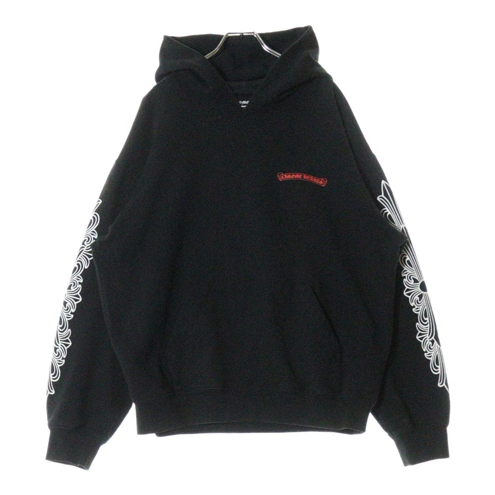 CHROME HEARTS(クロムハーツ) ×MATTY BOY FLOWER CHOMPER HOODIE マッティボーイ フローラルクロス フラワーチョンパー スウェットフーディ プルオーバーパーカー ブラック