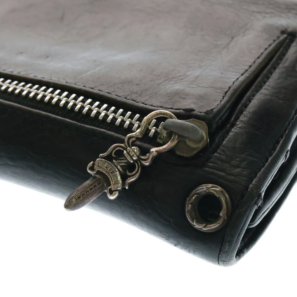 CHROME HEARTS(クロムハーツ) WAVE ウェーブ レザーウォレット 財布 ブラック BCA374