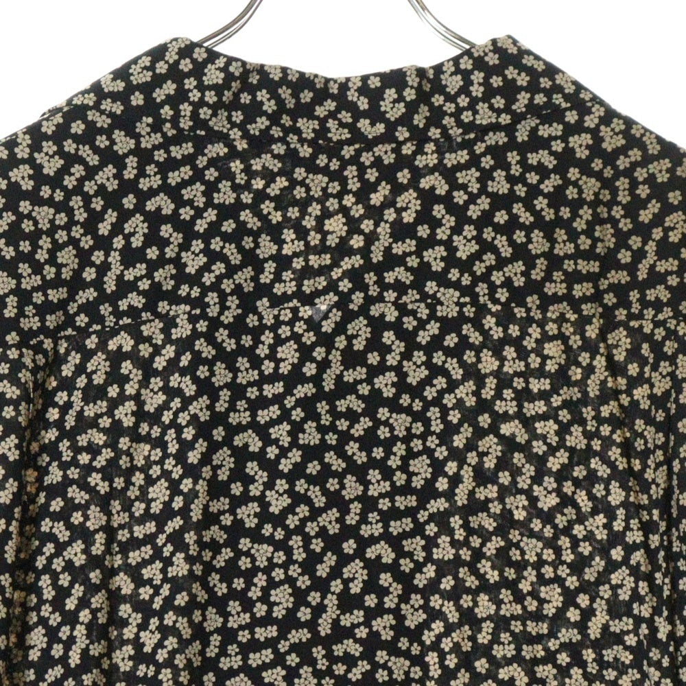 CELINE(セリーヌ) 19SS フラワー 総柄 オープンカラー レーヨン 半袖シャツ ブラック 2C036480K