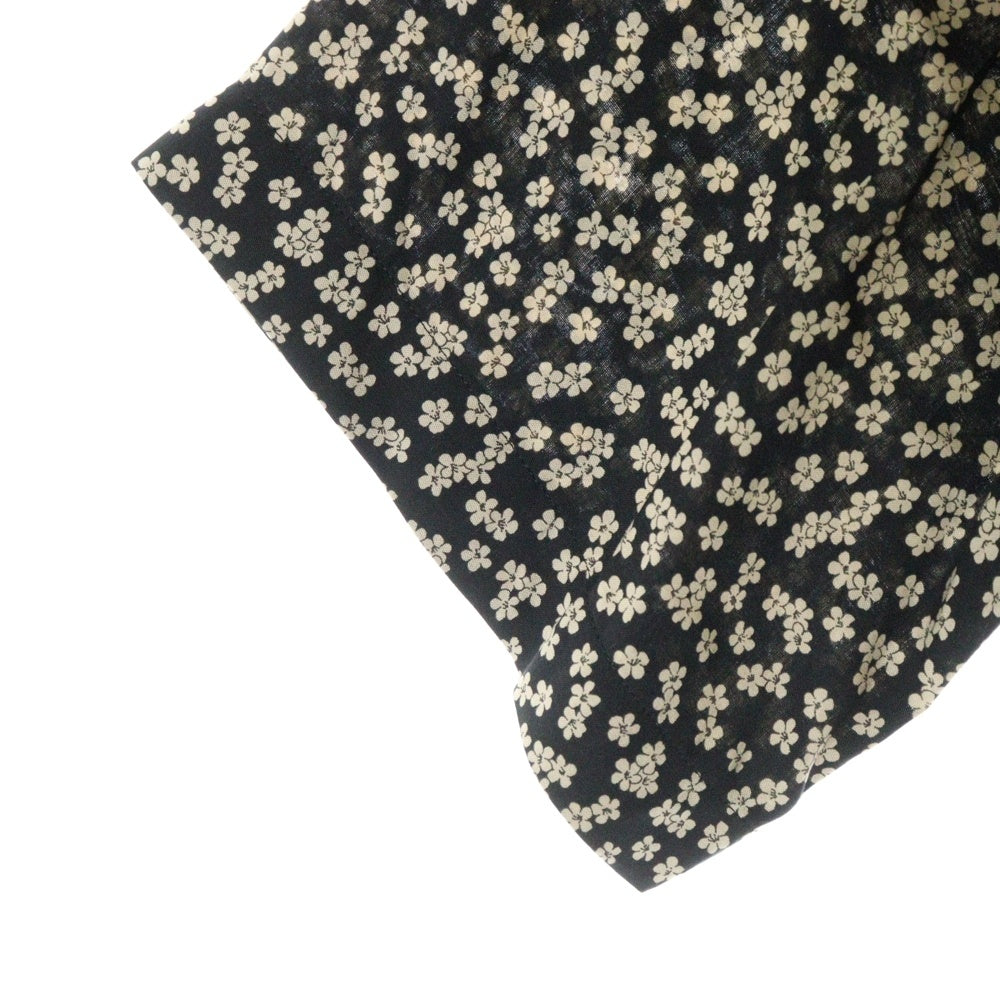 CELINE(セリーヌ) 19SS フラワー 総柄 オープンカラー レーヨン 半袖シャツ ブラック 2C036480K