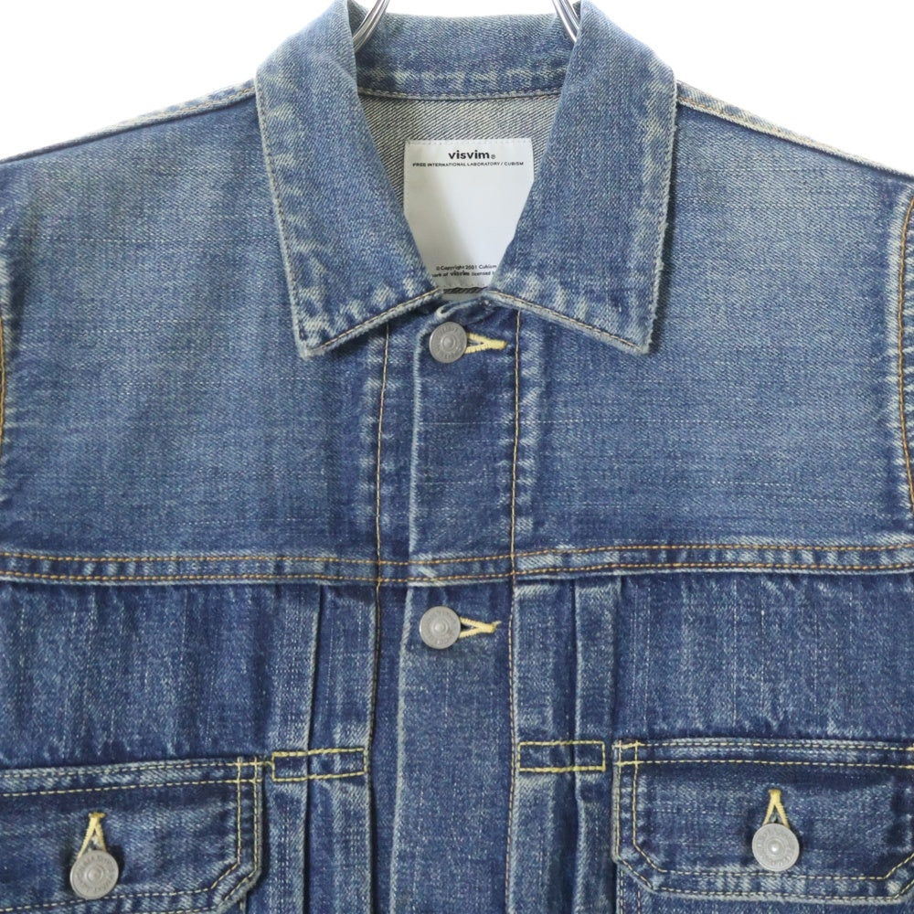 VISVIM(ヴィスヴィム) 14AW SS 101 JKT DAMEGED 2nd ヴィンテージ加工 デニムジャケット インディゴ 0114205006001