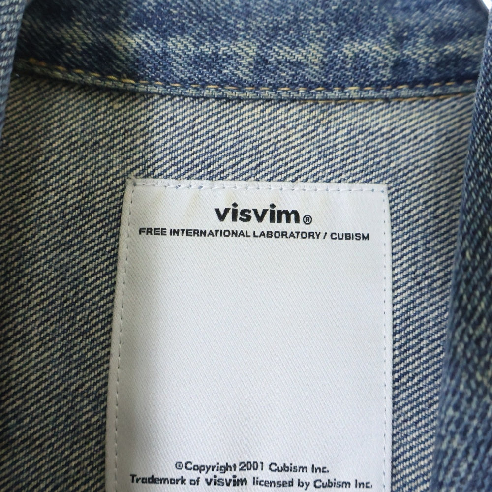 VISVIM(ヴィスヴィム) 14AW SS 101 JKT DAMEGED 2nd ヴィンテージ加工 デニムジャケット インディゴ 0114205006001