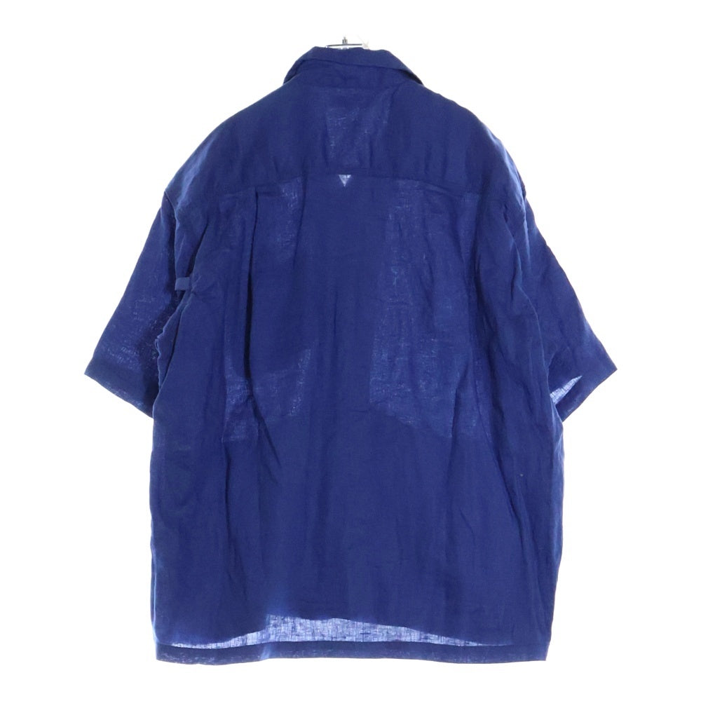 CAHLUMN(カウラム) Linen Open Collar Shirt リネン オープンカラー 半袖シャツ ブルー 1006390900002