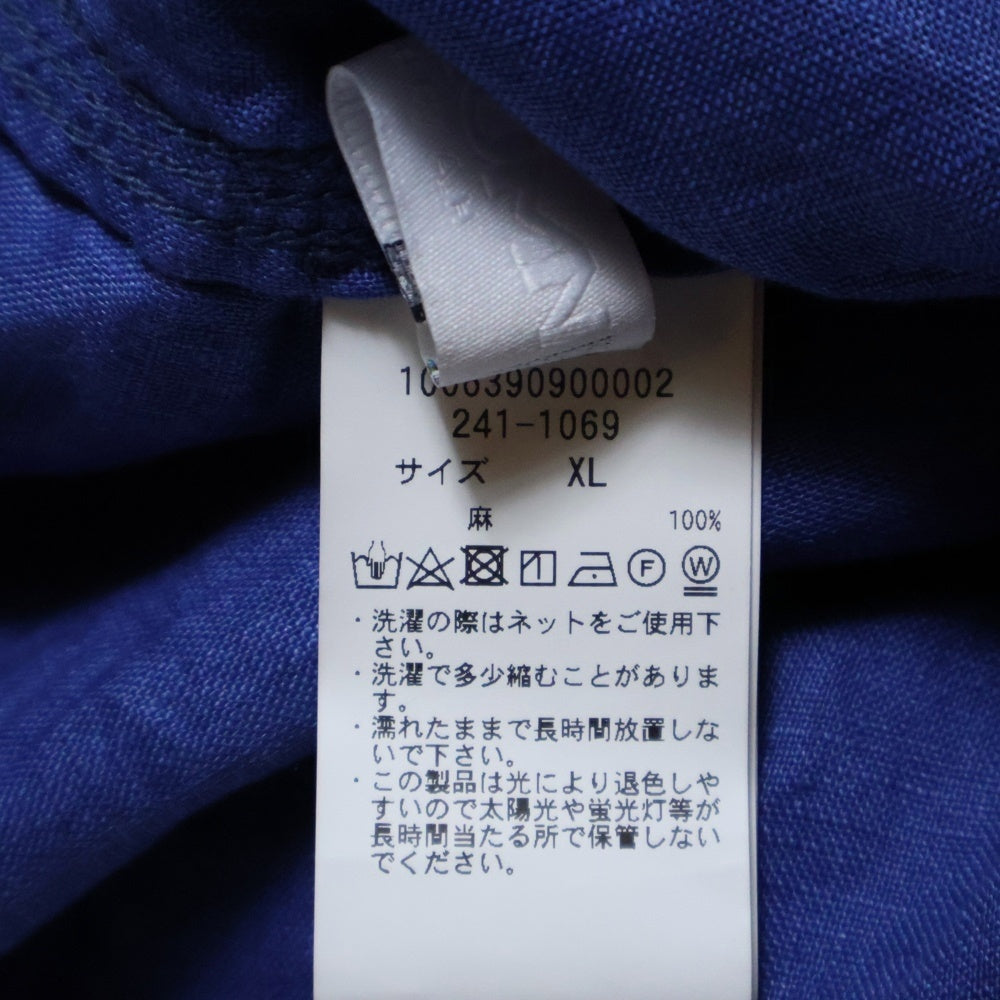 CAHLUMN(カウラム) Linen Open Collar Shirt リネン オープンカラー 半袖シャツ ブルー 1006390900002