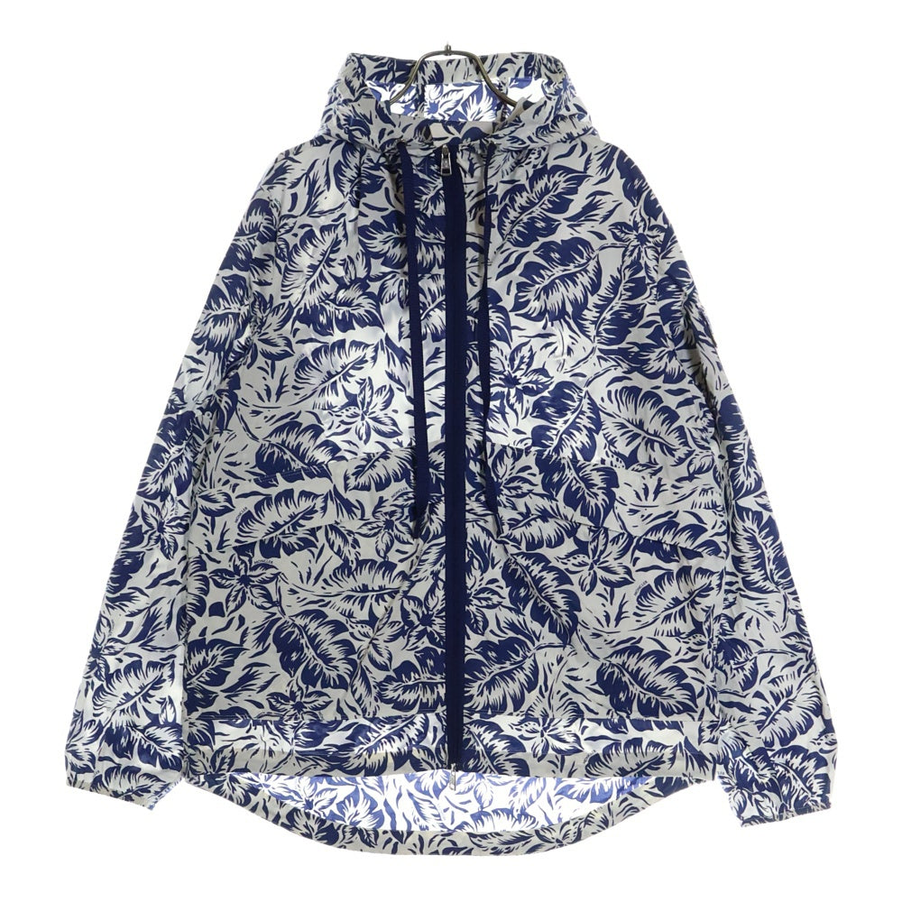 MONCLER(モンクレール) 22SS EBIZO フラワー 総柄 コットン フーデッド ジップアップ ジャケット パーカー ホワイト/ブルー H10911A00138 5961V
