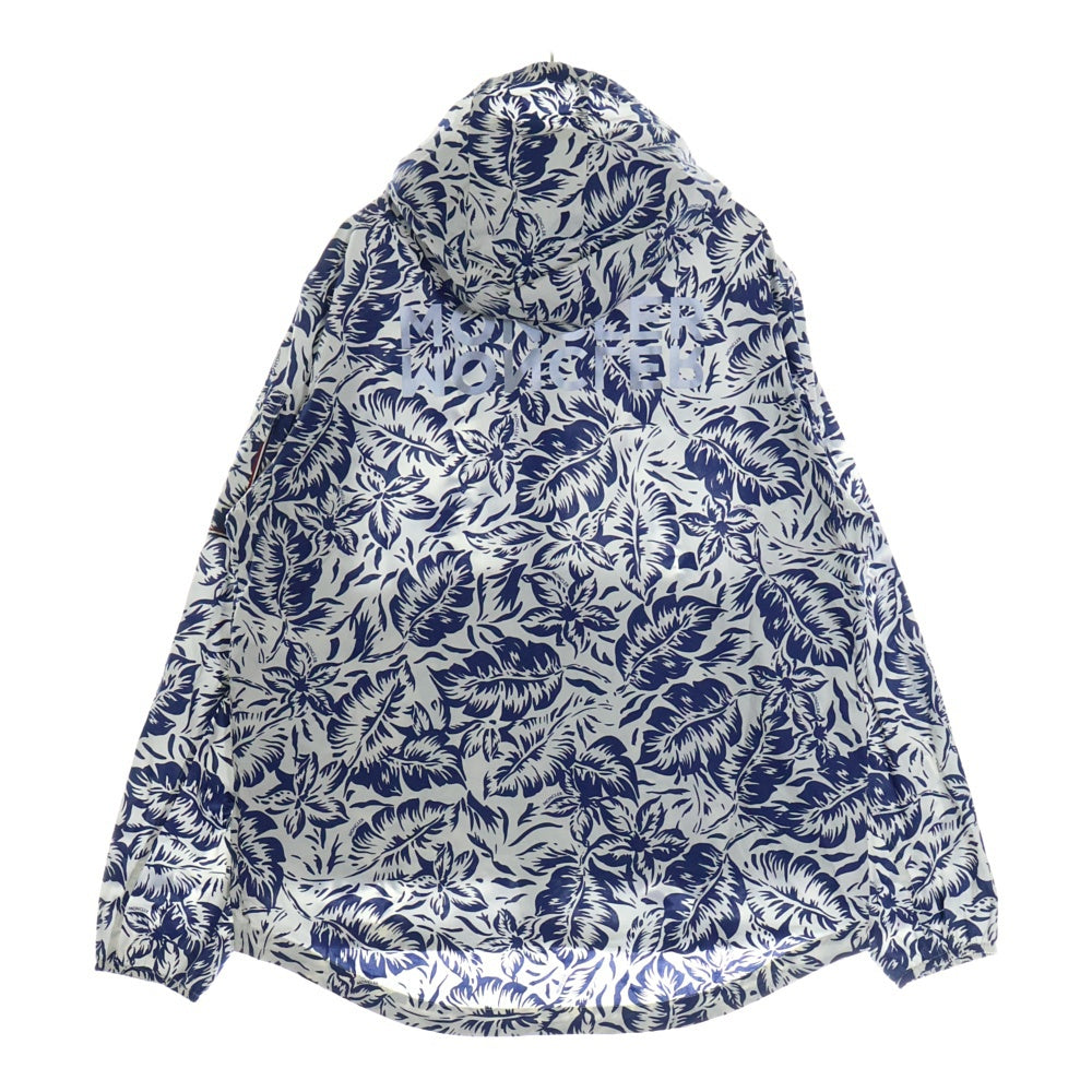 MONCLER(モンクレール) 22SS EBIZO フラワー 総柄 コットン フーデッド ジップアップ ジャケット パーカー ホワイト/ブルー H10911A00138 5961V