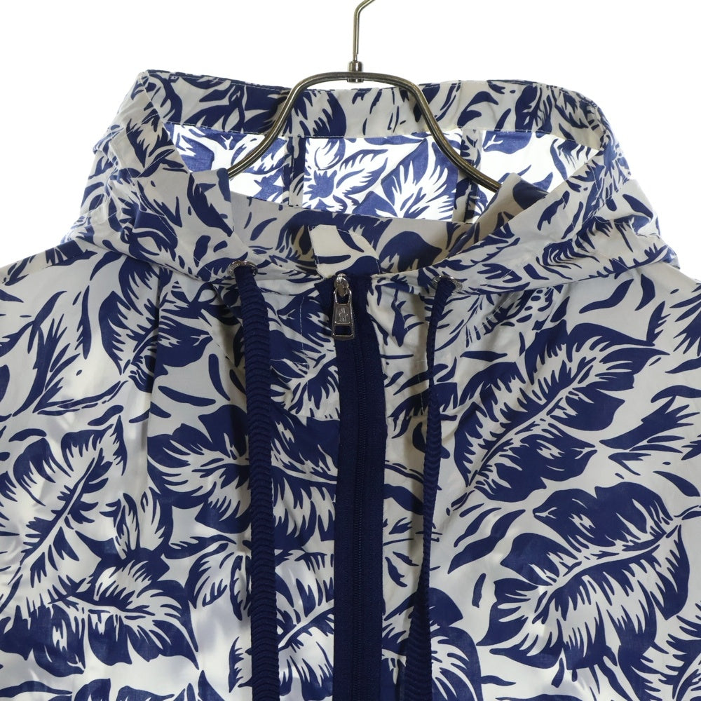 MONCLER(モンクレール) 22SS EBIZO フラワー 総柄 コットン フーデッド ジップアップ ジャケット パーカー ホワイト/ブルー H10911A00138 5961V