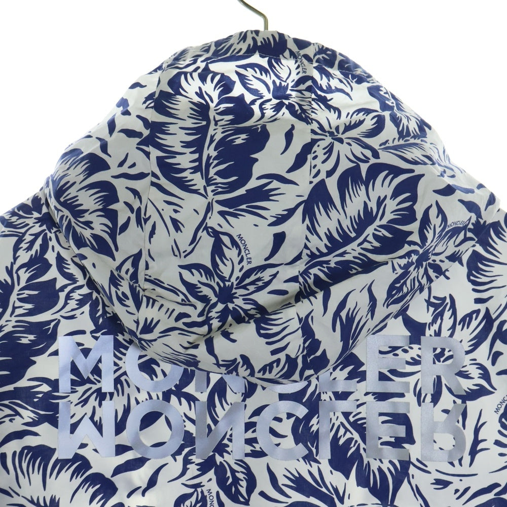 MONCLER(モンクレール) 22SS EBIZO フラワー 総柄 コットン フーデッド ジップアップ ジャケット パーカー ホワイト/ブルー H10911A00138 5961V