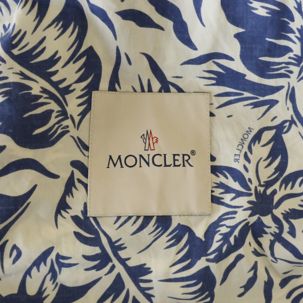 MONCLER(モンクレール) 22SS EBIZO フラワー 総柄 コットン フーデッド ジップアップ ジャケット パーカー ホワイト/ブルー H10911A00138 5961V