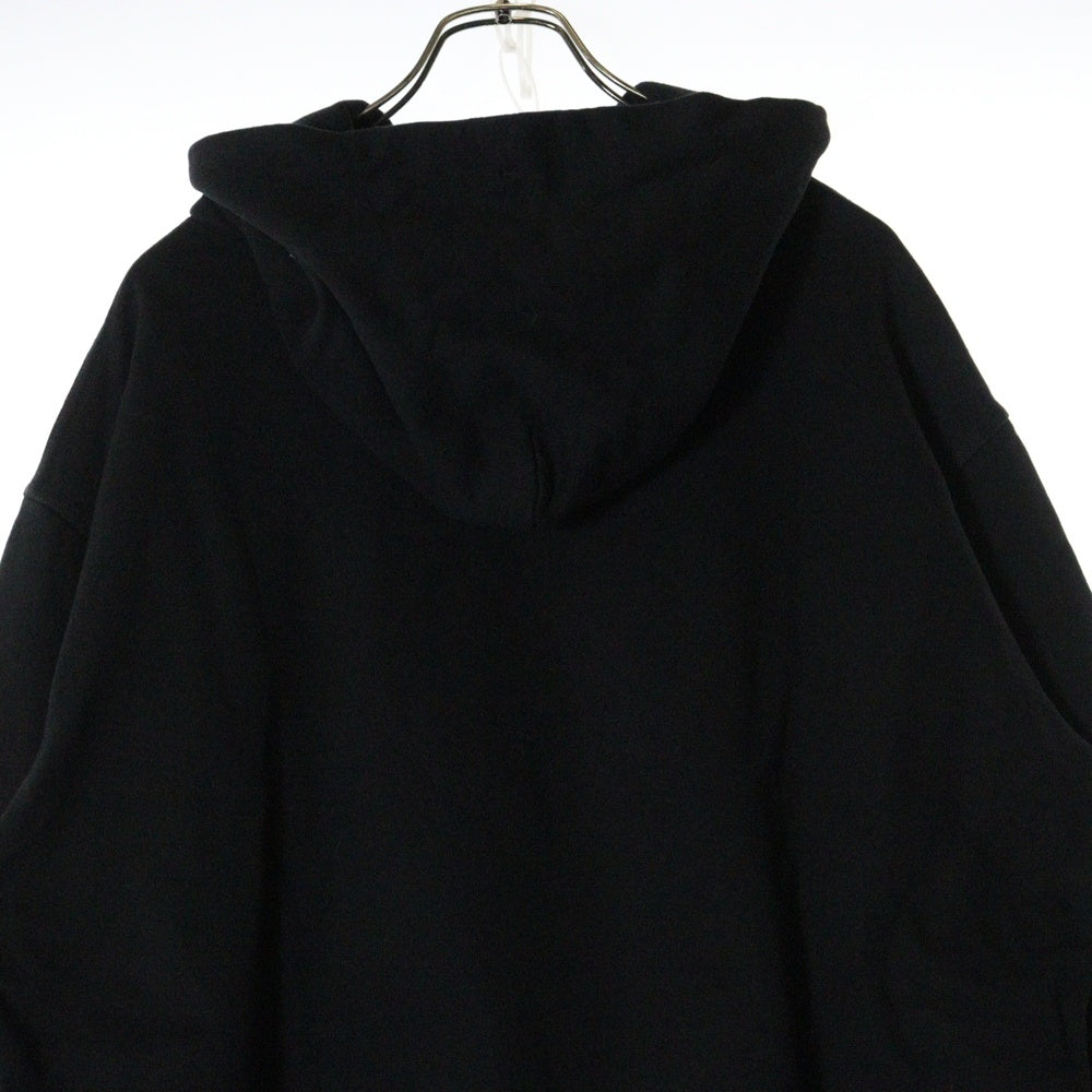 Maison Margiela 10(メゾン マルジェラ) 21SS リバースロゴ アップサイドダウン エンブロイダリー スウェットフーディ プルオーバーパーカー ブラック S50GU0167