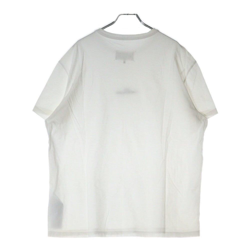 Maison Margiela 10(メゾン マルジェラ) 22SS リバースロゴ アップサイドダウン エンブロイダリー クルーネック半袖Tシャツ カットソー ホワイト S30GC0701