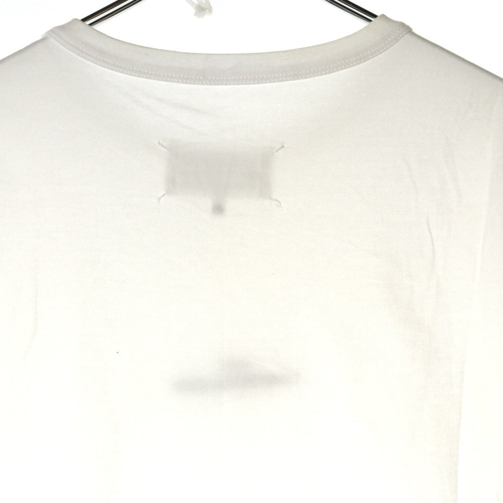 Maison Margiela 10(メゾン マルジェラ) 22SS リバースロゴ アップサイドダウン エンブロイダリー クルーネック半袖Tシャツ カットソー ホワイト S30GC0701