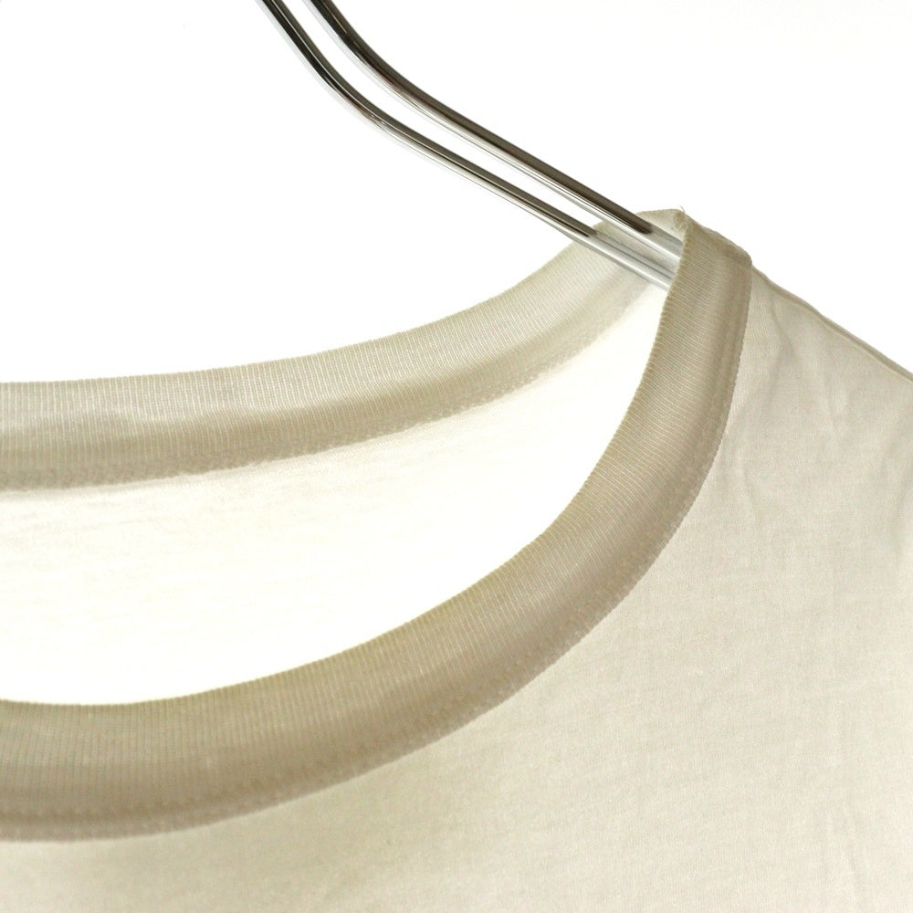 Maison Margiela 10(メゾン マルジェラ) 22SS リバースロゴ アップサイドダウン エンブロイダリー クルーネック半袖Tシャツ カットソー ホワイト S30GC0701