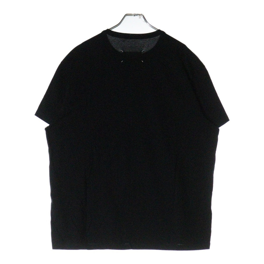Martin Margiela 10(マルタンマルジェラ) 22SS リバースロゴ アップサイドダウン エンブロイダリー クルーネック半袖Tシャツ カットソー ブラック S30GC0701