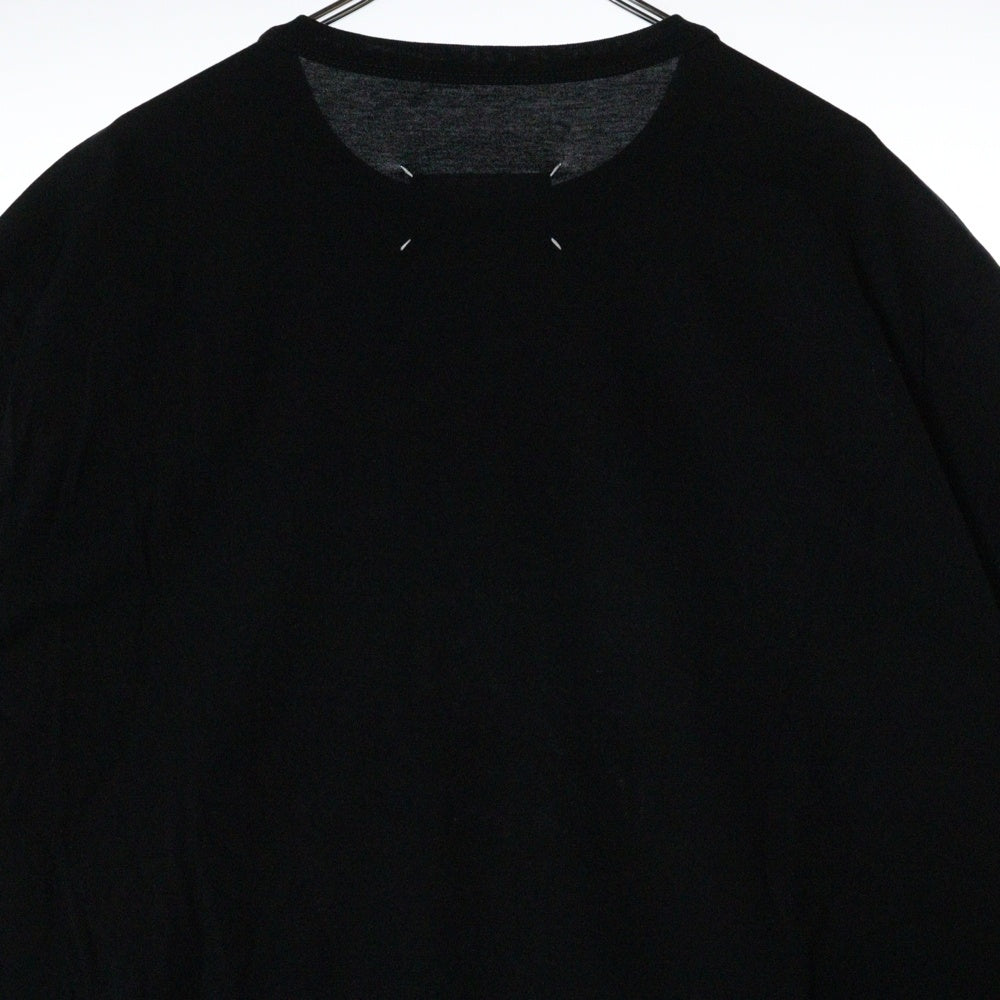 Martin Margiela 10(マルタンマルジェラ) 22SS リバースロゴ アップサイドダウン エンブロイダリー クルーネック半袖Tシャツ カットソー ブラック S30GC0701