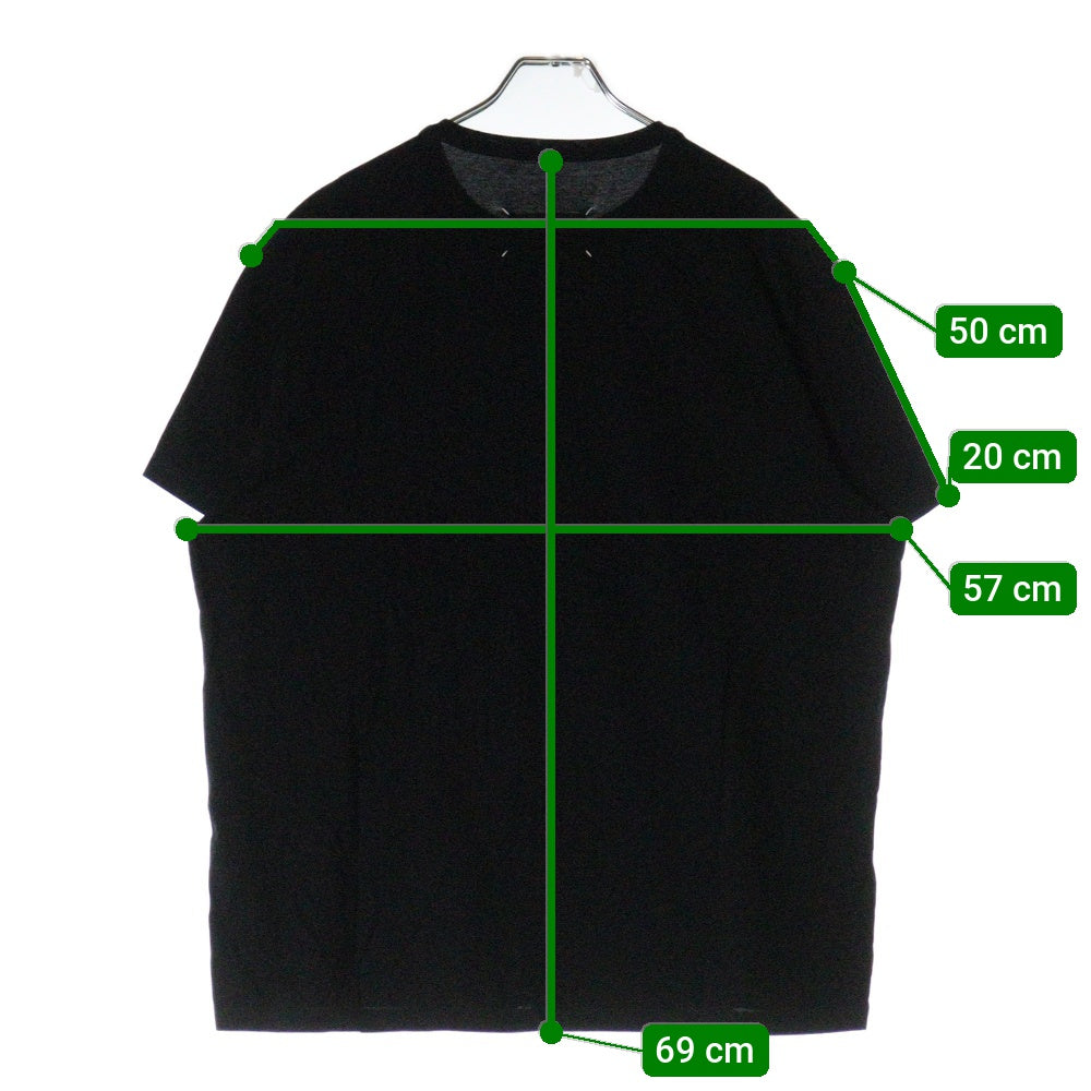 Martin Margiela 10(マルタンマルジェラ) 22SS リバースロゴ アップサイドダウン エンブロイダリー クルーネック半袖Tシャツ カットソー ブラック S30GC0701