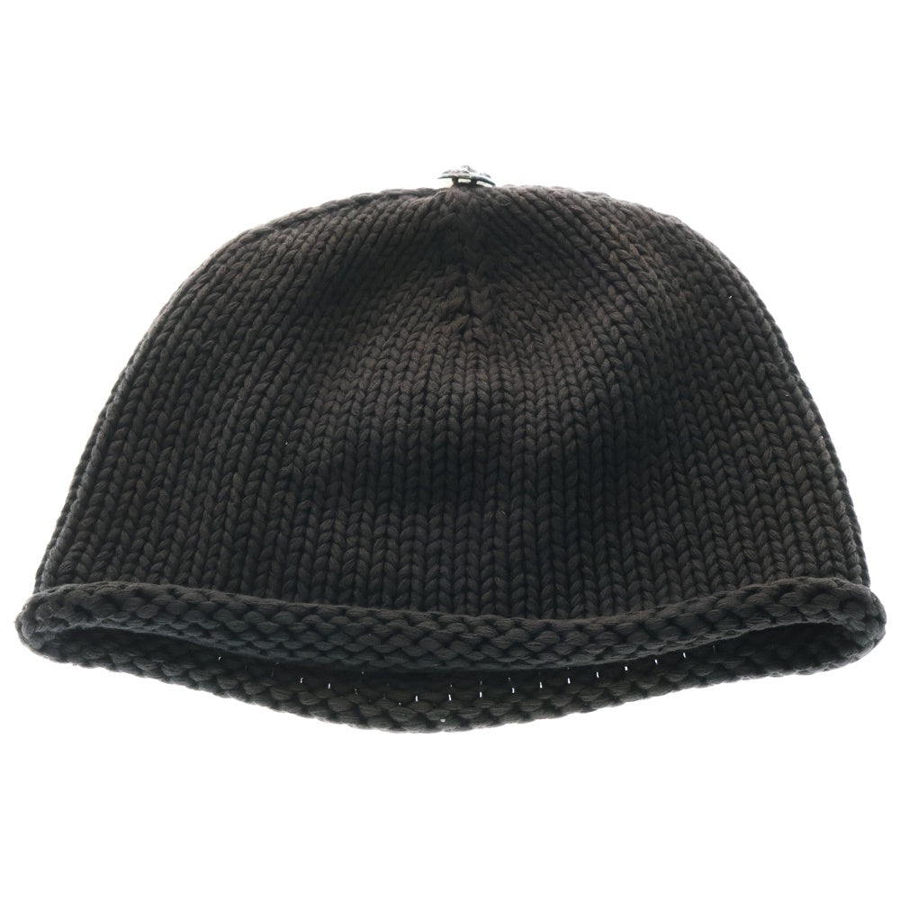 CHROME HEARTS(クロムハーツ) BEANIE CASH クロスパッチ付きコットンビーニーニットキャップ チャコールグレー