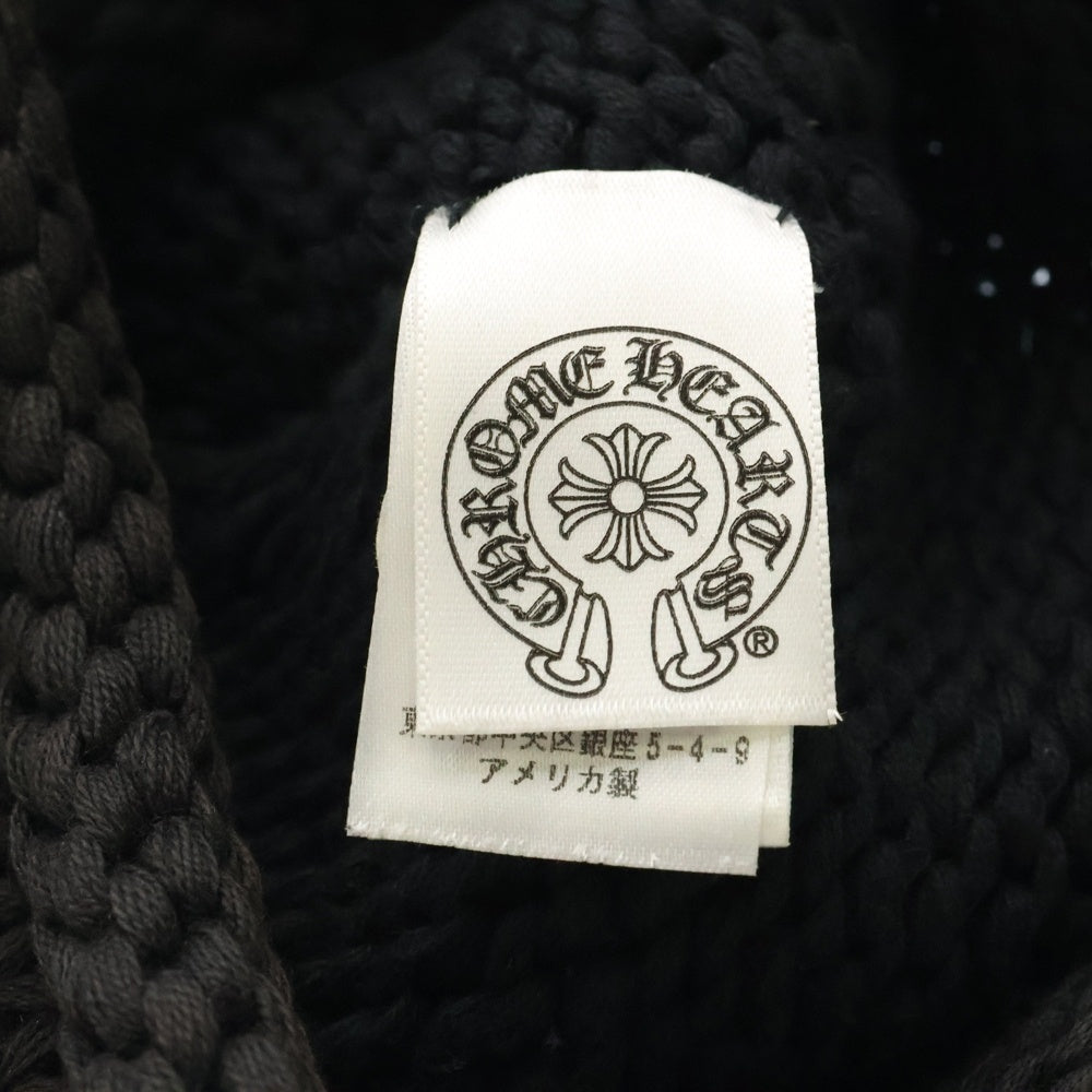 CHROME HEARTS(クロムハーツ) BEANIE CASH クロスパッチ付きコットンビーニーニットキャップ チャコールグレー