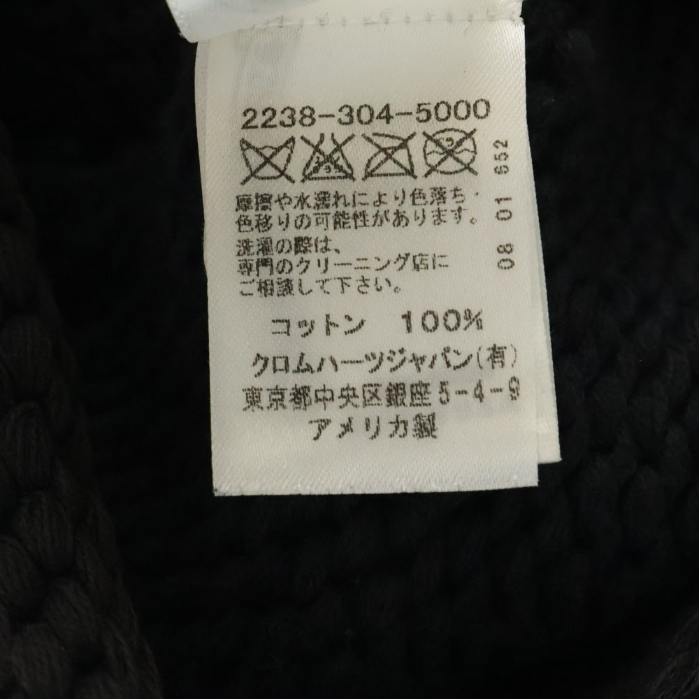 CHROME HEARTS(クロムハーツ) BEANIE CASH クロスパッチ付きコットンビーニーニットキャップ チャコールグレー