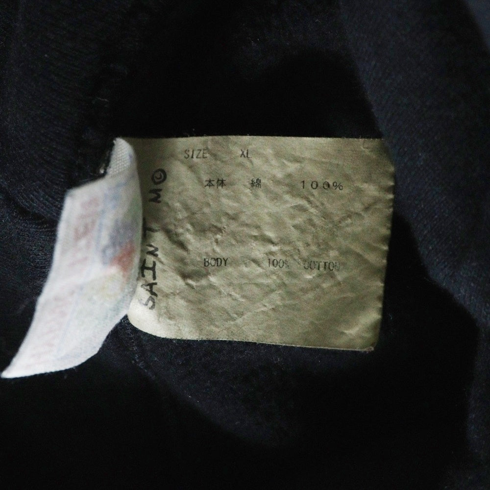 SAINT MICHAEL(セントマイケル) 23SS SAINT HOODIE セントフロントロゴプリント プルオーバー スウェットパーカー フーディ ブラック SM-S23-0000-047