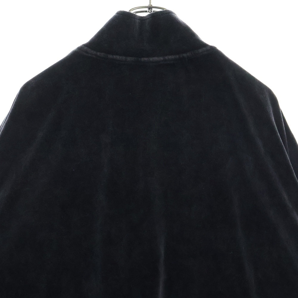 ALEXANDER WANG(アレキサンダーワン) EMBOSSED LOGO TRACK JACKET エンボスロゴ ベロア ジップアップ トラックジャケット ブルゾン ダークグレー UCC4242030