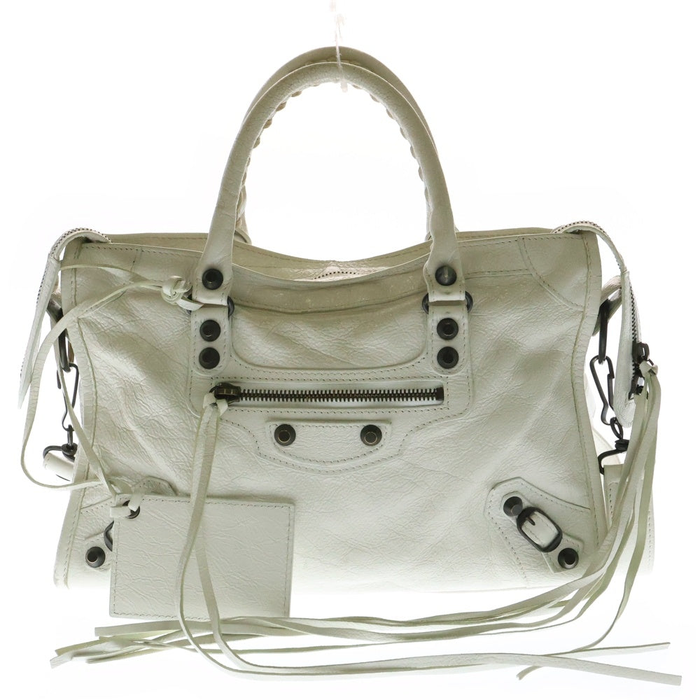 BALENCIAGA(バレンシアガ) クラシック シティ アリーナ レザー ショルダー ハンド バッグ ホワイト 431621 レディース