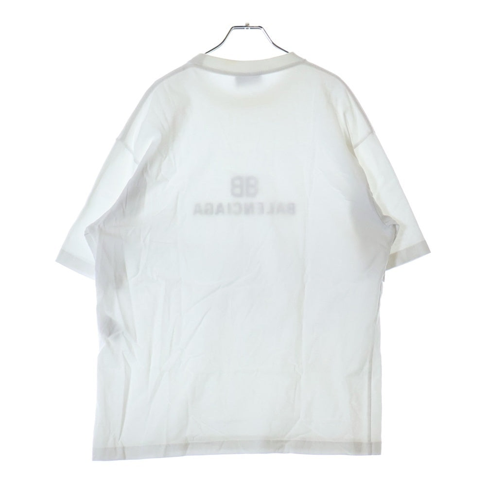 BALENCIAGA(バレンシアガ) モザイクロゴ プリント クルーネック 半袖カットソー Tシャツ ホワイト 612966 TKV17