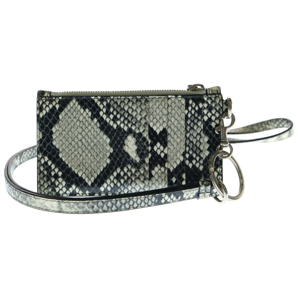 BALENCIAGA(バレンシアガ) Cash キャッシュ パイソン レザー ネックストラップ付き コインケース グレー 594548