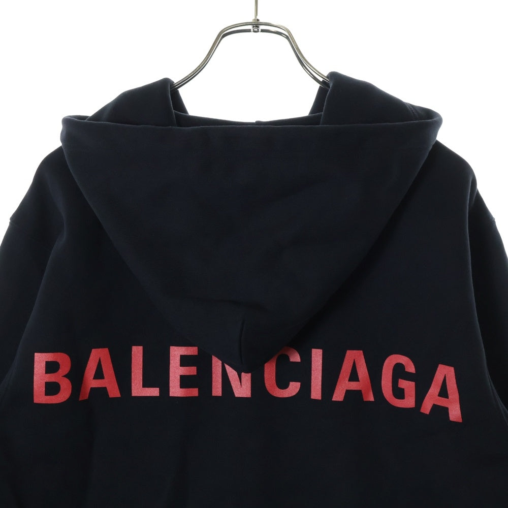 BALENCIAGA(バレンシアガ) 19AW バックロゴ プリント ジップアップパーカー ブラック 512059 TYKA2
