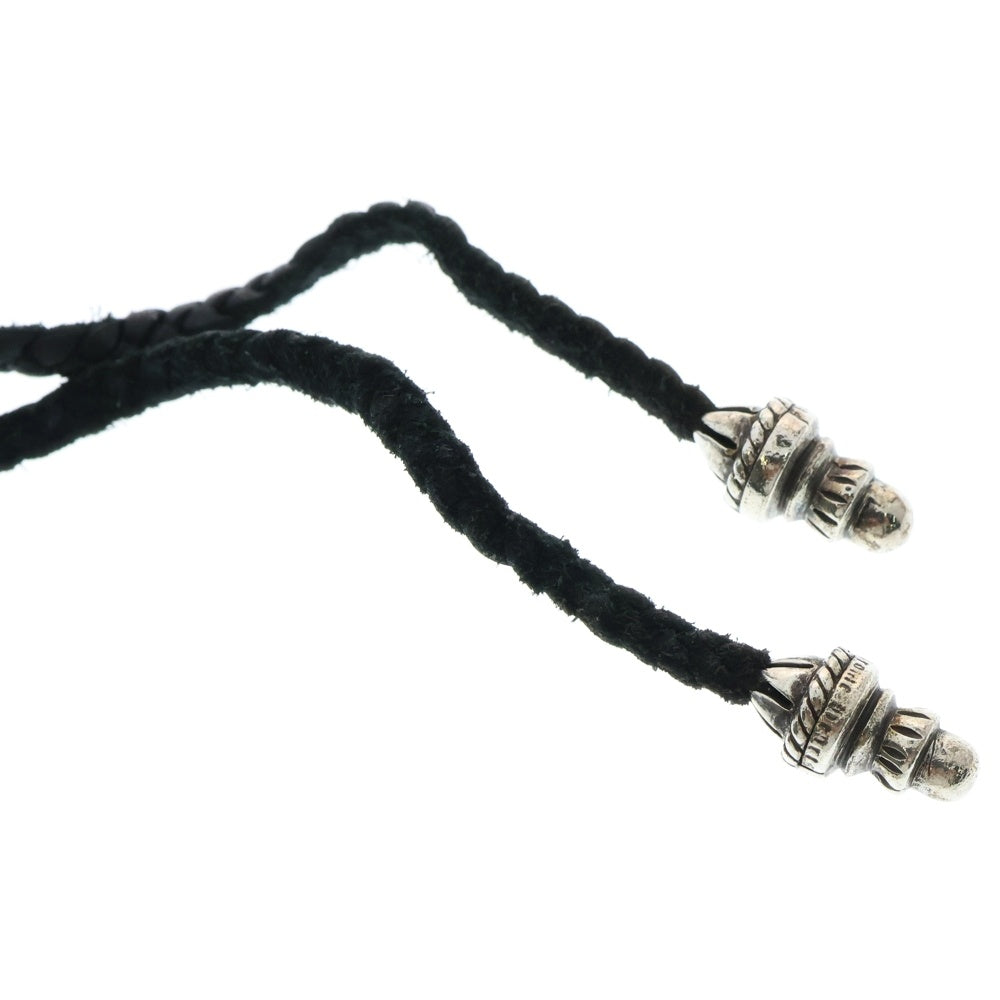 CHROME HEARTS(クロムハーツ) CH CRS LG BC ラージCHクロスペンダント Wボロチップ レザーブレイドネックレス シルバー BCA214