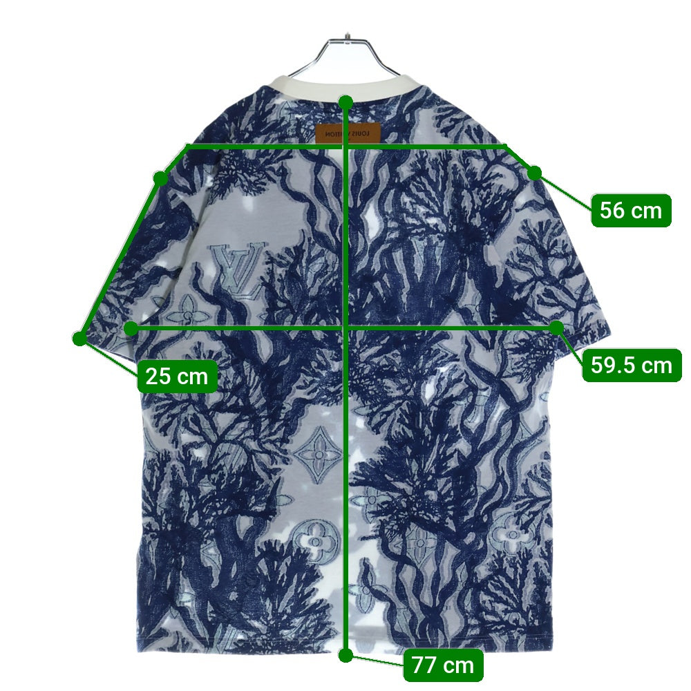 LOUIS VUITTON(ルイヴィトン) 23AW グラフィックロゴ リバースタグ クルーネック半袖Tシャツ カットソー ブルー RM232M Y93 HPY30W